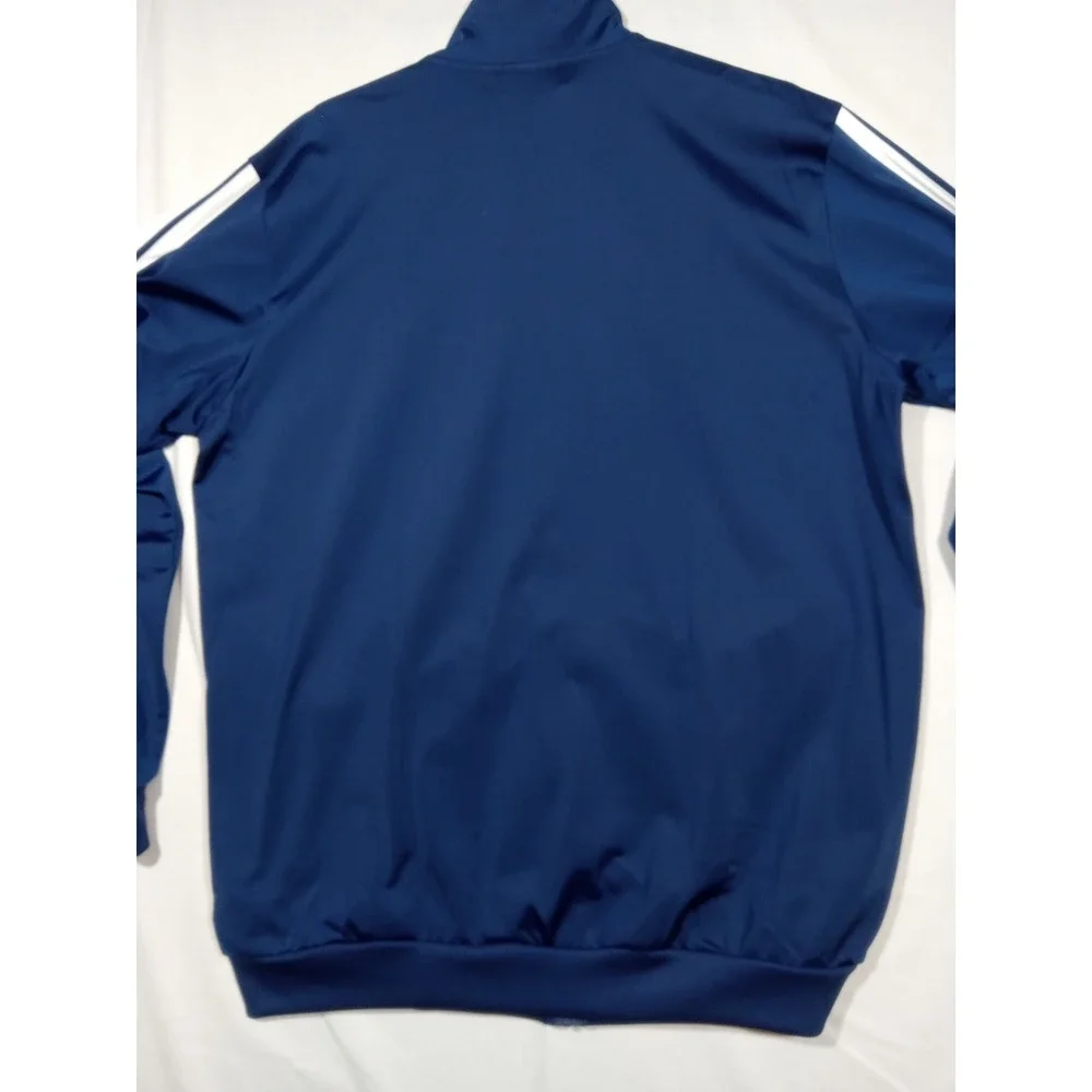 Adidas Mens Track Jacket XLT JI8817 Bark Blue White Three Stripe Full Zip